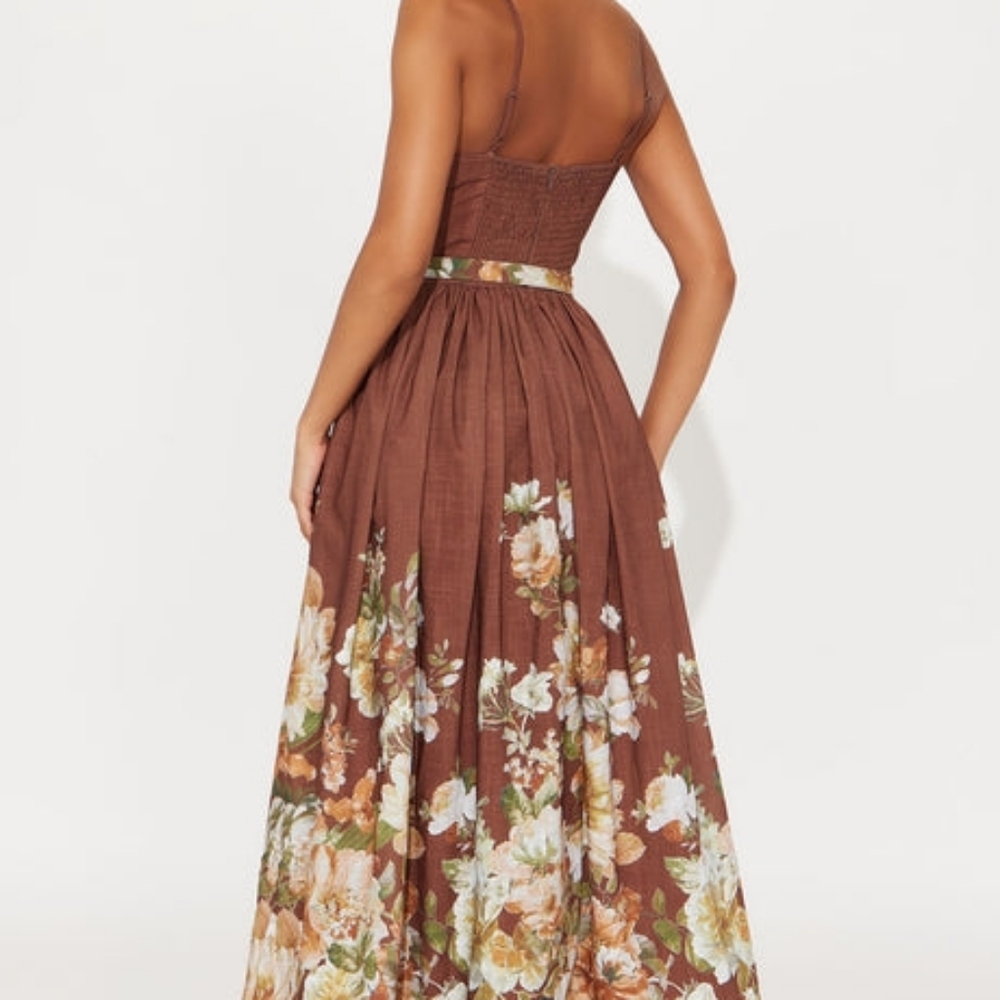 FASHION NOVA FLOWER FIELDS LINEN MAXI DRESS NWT - Picture 6 of 7